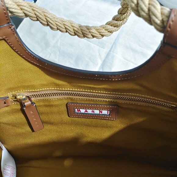Marni Marcel Raffia-Effect Tote Bag - Picture 5 of 6
